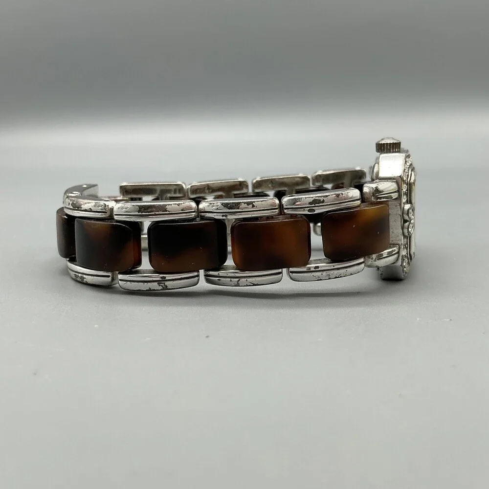 Brighton Encino Womens Watch 23mm Silver Tone Resin Bracelet New Battery 6.75